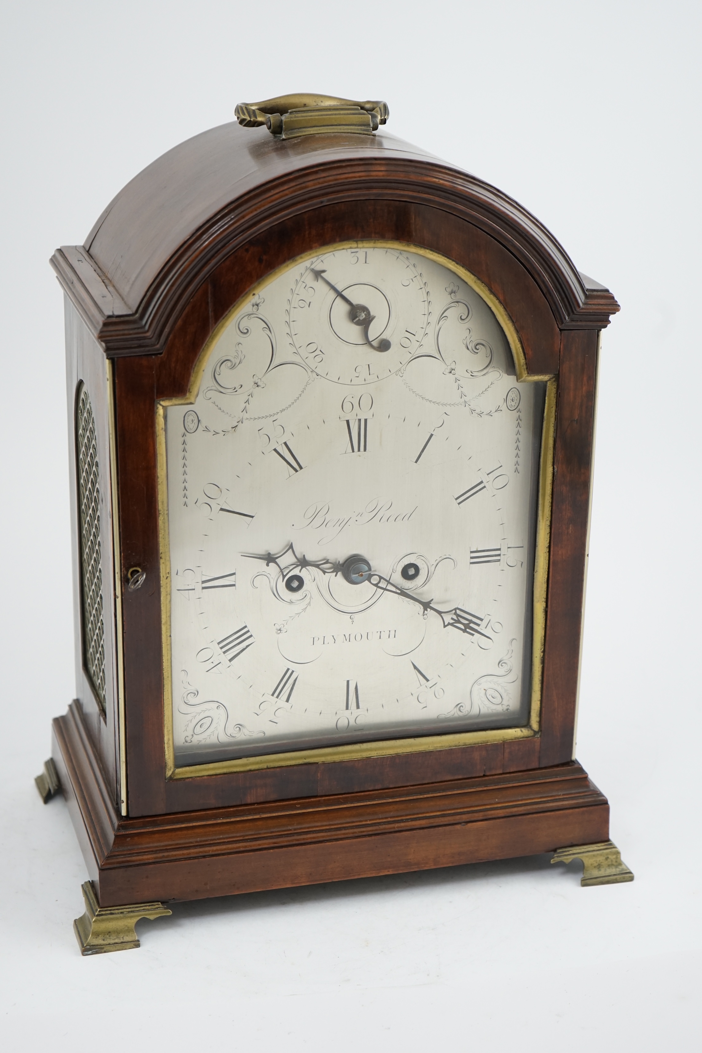 Benjamin Reed of Plymouth. A George III pearwood bracket clock